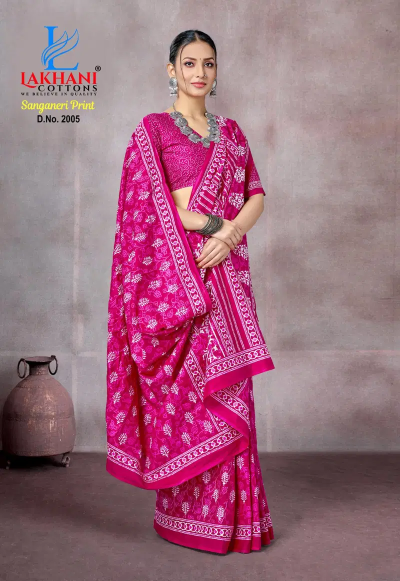 Sanganeri Print Vol 01 By Lakhani Heavy Cotton Printed Saree Bulk Orders In India